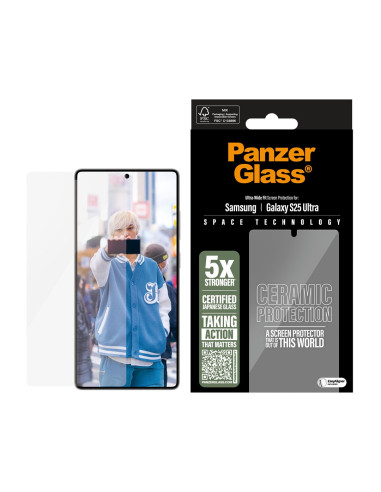 Panzerglass ® Ceramic Screen Protector Samsung Galaxy S25 Ultra | Ultra-Wide Fit W. Easyaligner Przezroczysta Ochrona Ekranu 1 S