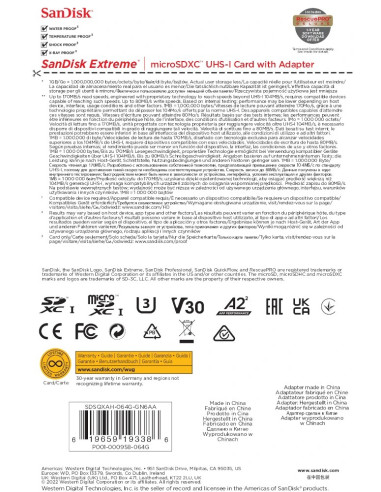 Sandisk Extreme 64 Gb Microsdxc Uhs-I