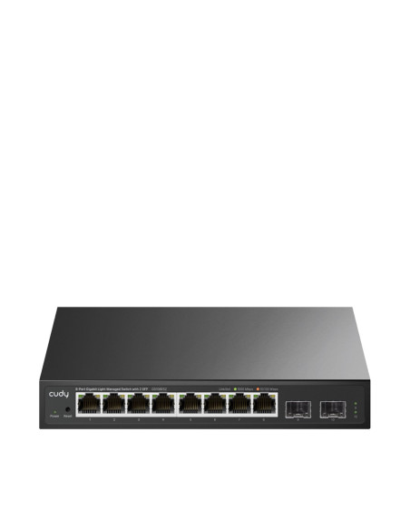 Cudy 8-Port Gigabit Easy-Managed Switch With 2 Sfp, Gs108Es2 1.0 Zarządzany L2 Gigabit Ethernet (10/100/1000) Czarny