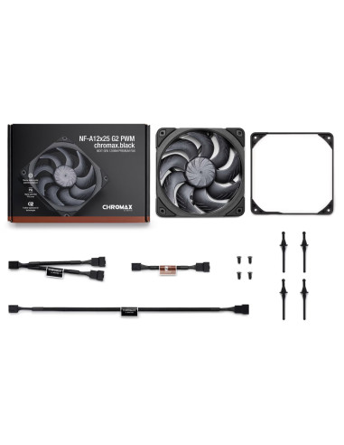 Noctua Nf-A12X25 G2 Pwm Chromax.black Obudowa Komputera Wentylator 12 Cm Czarny 1 Szt.