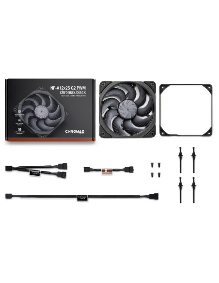 Noctua Nf-A12X25 G2 Pwm Chromax.black Obudowa Komputera Wentylator 12 Cm Czarny 1 Szt.
