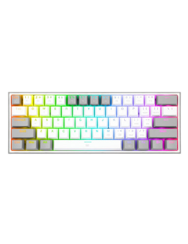 Redragon K617-Rgb Fizz Rgb White/Grey Klawiatura Usb Szary, Biały