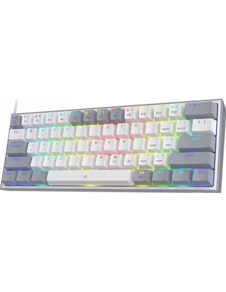 Redragon K617-Rgb Fizz Rgb White/Grey Klawiatura Usb Szary, Biały