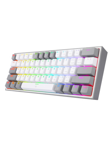 Redragon K617-Rgb Fizz Rgb White/Grey Klawiatura Usb Szary, Biały