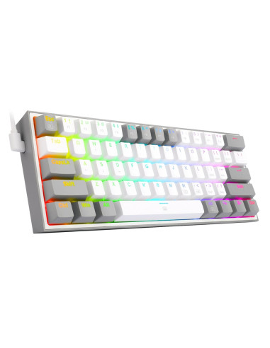 Redragon K617-Rgb Fizz Rgb White/Grey Klawiatura Usb Szary, Biały