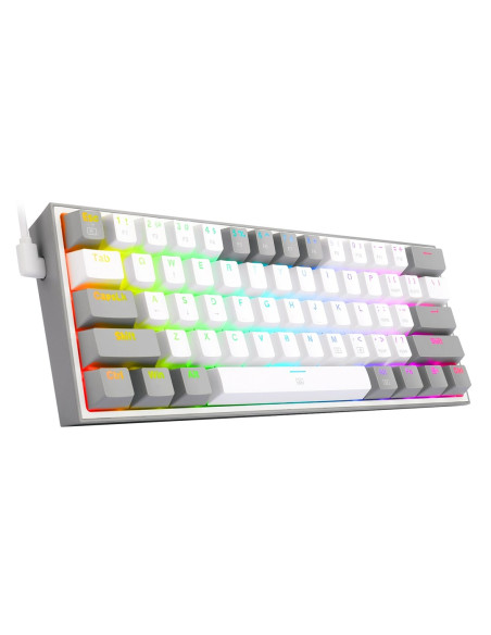 Redragon K617-Rgb Fizz Rgb White/Grey Klawiatura Usb Szary, Biały