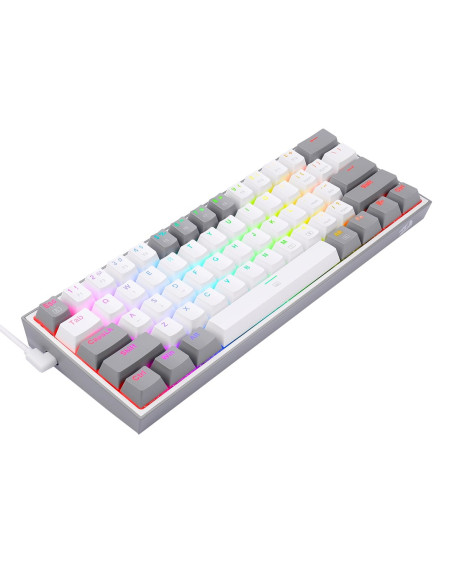 Redragon K617-Rgb Fizz Rgb White/Grey Klawiatura Usb Szary, Biały