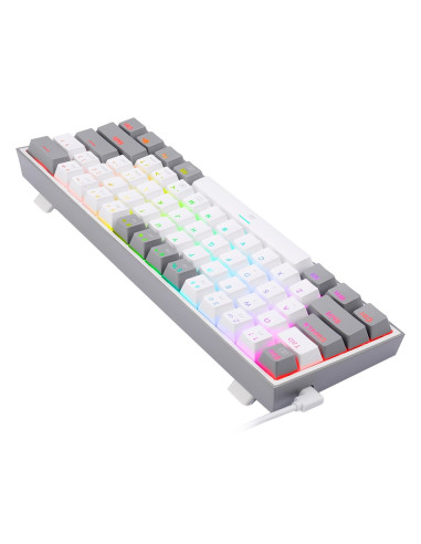 Redragon K617-Rgb Fizz Rgb White/Grey Klawiatura Usb Szary, Biały