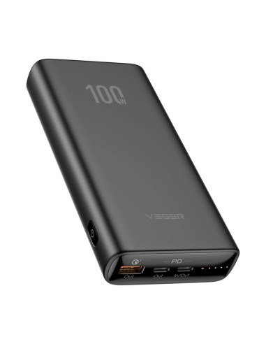 Veger T100 Bank Mocy Litowo-Jonowa (Li-Ion) 20000 Mah Czarny