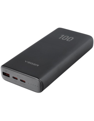 Veger T100 Bank Mocy Litowo-Jonowa (Li-Ion) 20000 Mah Czarny