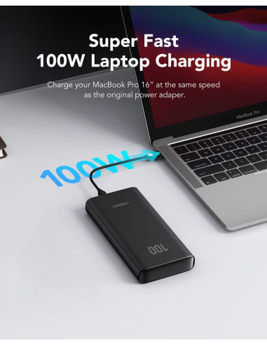 Veger T100 Bank Mocy Litowo-Jonowa (Li-Ion) 20000 Mah Czarny