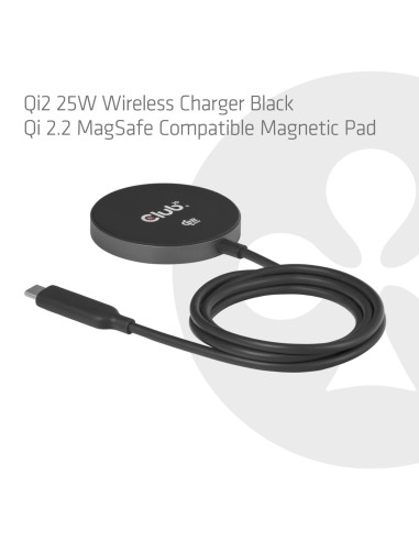 Club3D Cac-3027 Ładowarka Do Urządzeń Przenośnych Smartfon, Uniwersalne Czarny Dc Bezprzewodowe Ładowanie Szybkie Ładowanie Wewn