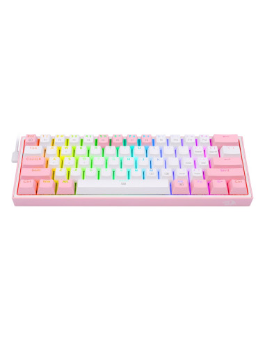Redragon K617-Rgb Fizz Rgb White/Pink Klawiatura Usb Różowy, Biały