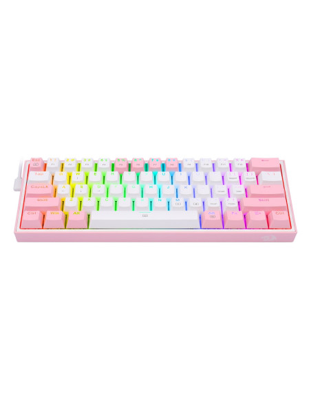 Redragon K617-Rgb Fizz Rgb White/Pink Klawiatura Usb Różowy, Biały