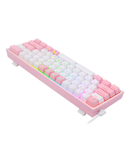 Redragon K617-Rgb Fizz Rgb White/Pink Klawiatura Usb Różowy, Biały