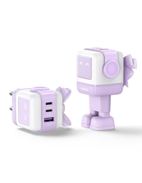 Ugreen Nexode Rg 65W 3-Port Gan Komputer Przenośny, Telefon Komórkowy, Myszka Mickey, Laptop, Power Bank, Telefon Różowy Prąd Pr