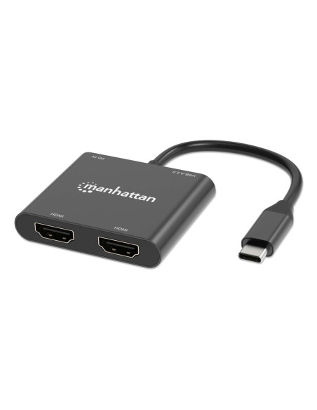 Manhattan 154321 Adapter Kablowy 0,15 M Usb Type-C 2 X Hdmi Czarny
