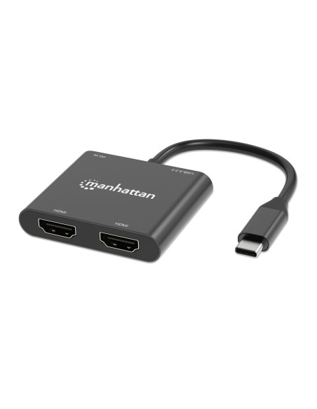 Manhattan 154321 Adapter Kablowy 0,15 M Usb Type-C 2 X Hdmi Czarny