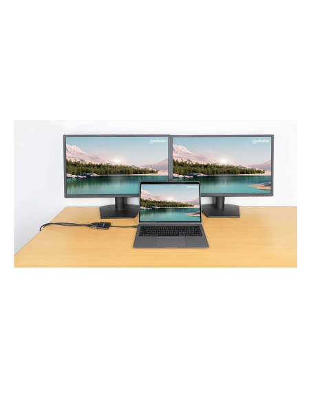 Manhattan 154321 Adapter Kablowy 0,15 M Usb Type-C 2 X Hdmi Czarny