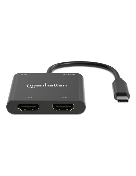 Manhattan 154321 Adapter Kablowy 0,15 M Usb Type-C 2 X Hdmi Czarny