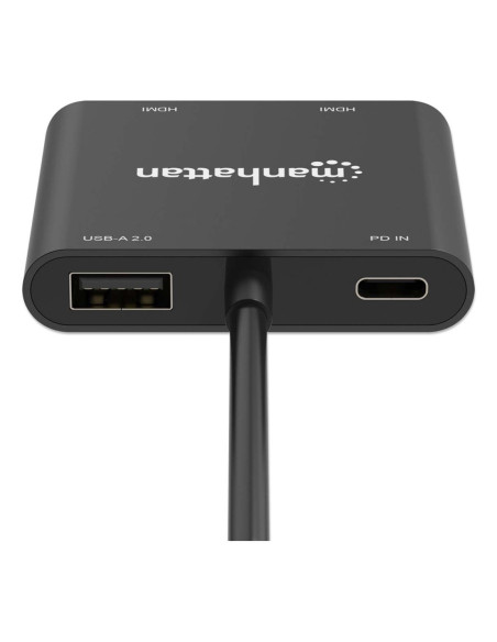 Manhattan 154321 Adapter Kablowy 0,15 M Usb Type-C 2 X Hdmi Czarny