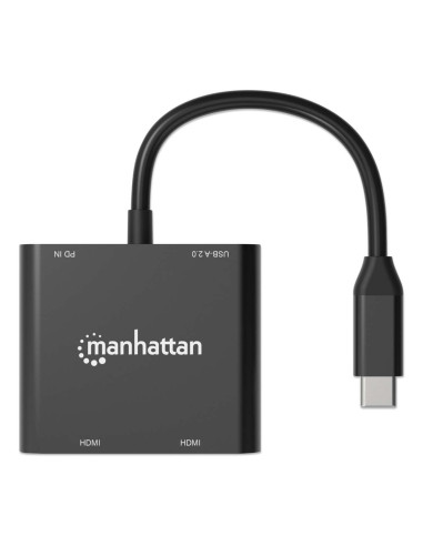 Manhattan 154321 Adapter Kablowy 0,15 M Usb Type-C 2 X Hdmi Czarny