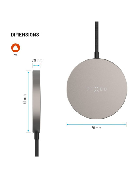 Fixed Fixmpads-Ti Ładowarka Do Urządzeń Przenośnych Smartfon Tytan Usb Bezprzewodowe Ładowanie Szybkie Ładowanie Wewnętrzna