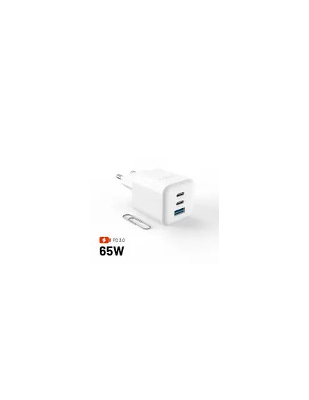 Ładowarka Fixed Mini 1X Usb-A 2X Usb-C 3.25 A (Fixcg65M-2C1A-Wh)