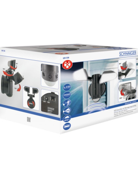 Schwaiger Led220 011 Oświetlenie Zewnętrzne Oświetlenie Zewnętrzne Ścienne