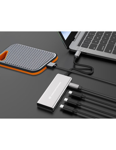 Conceptronic Hubbies16G Huby I Koncentratory Usb 3.2 Gen 2 (3.1 Gen 2) Type-C 10000 Mbit/S Szary