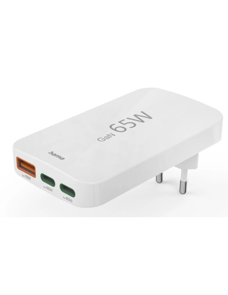 Hama 00201976 Ładowarka Do Urządzeń Przenośnych Laptop, Power Bank, Smartfon, Tablet Biały Prąd Przemienny Szybkie Ładowanie Wew