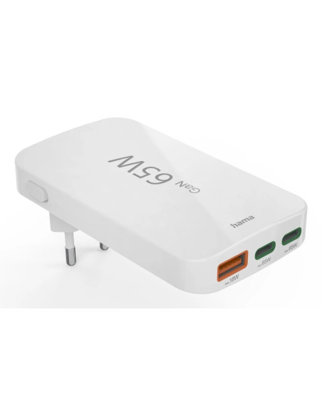 Hama 00201976 Ładowarka Do Urządzeń Przenośnych Laptop, Power Bank, Smartfon, Tablet Biały Prąd Przemienny Szybkie Ładowanie Wew