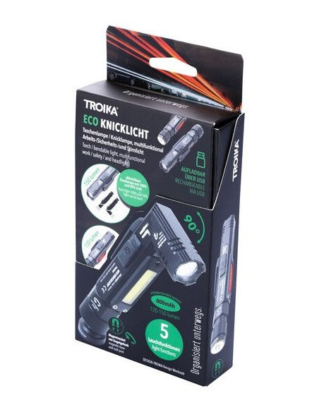 Troika Eco Knicklicht Czarny Hand Flashlight + Headband Flashlight Cob Led