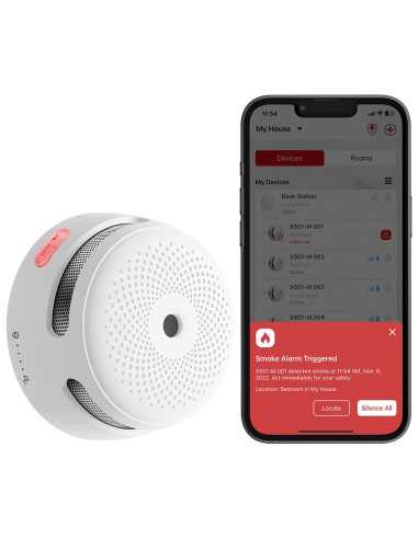 X-Sense Xs01-M Inteligentny Czujnik Dymu Fotoelektryczne Czujniki Odbicia Interconnectable Połączenia Bezprzewodowe