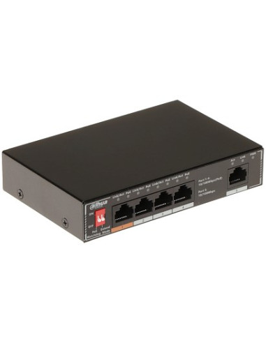Dahua Technology Poe Sf1005P Nie Zarządzany L2 Fast Ethernet (10/100) Obsługa Poe Czarny