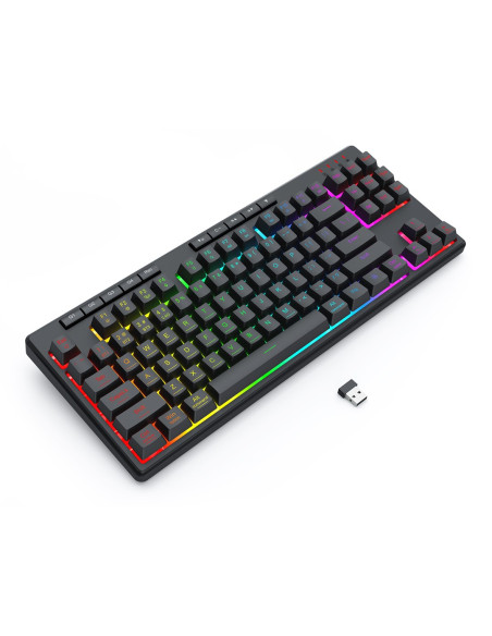 Redragon K516Rgb-Pro Shiva Pro 87 Klawiatura Usb + Rf Wireless + Bluetooth Czarny
