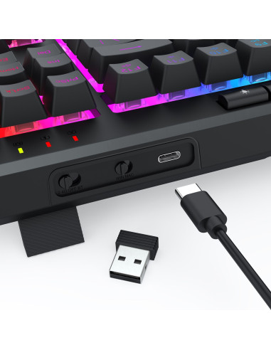 Redragon K516Rgb-Pro Shiva Pro 87 Klawiatura Usb + Rf Wireless + Bluetooth Czarny