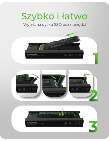Icy Box Ib-180Mc-C31 Obudowa Ssd Czarny M.2
