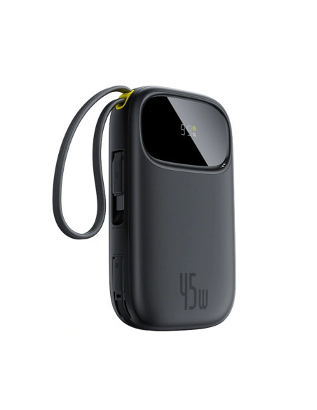 Baseus Enerfill Fc31 Powerbank Z Wyświetlaczem Cyfrowym Z 2 Wbudowanymi Kablami Usb-C 20000Mah 45W Czarny