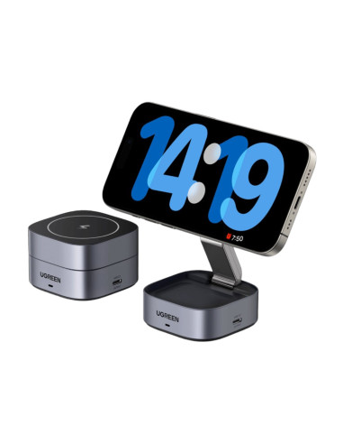Ugreen 35278 Ładowarka Do Urządzeń Przenośnych Słuchawki, Smartfon Szary Prąd Przemienny, Usb Bezprzewodowe Ładowanie Szybkie Ła