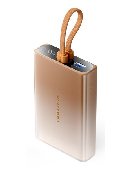 Powerbank Vention 10000Mah Z Wyświetlaczem Led, Usb-C + Lightning + Usb-A, 22,5W (Miedziany)