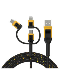 Kabel Usb Dewalt Usb-A - Usb-C + Microusb + Lightning 1.8 M Czarny (Dxma131-1356-Dwg)