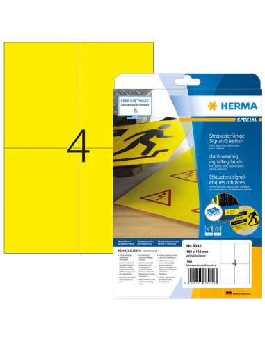 Herma 8032 Etykiet Do Nadruku Żółty Samoprzylepne Etykiety Do Drukowania