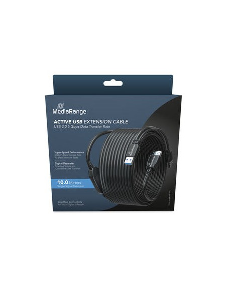 Mediarange Mrcs243 Kabel Usb Usb 3.2 Gen 1 (3.1 Gen 1) 10 M 2 X Usb A Usb A 5 Gbit/S Czarny