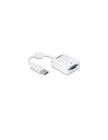 Delock 61766 Adapter Kablowy 0,125 M Vga (D-Sub) Displayport Biały