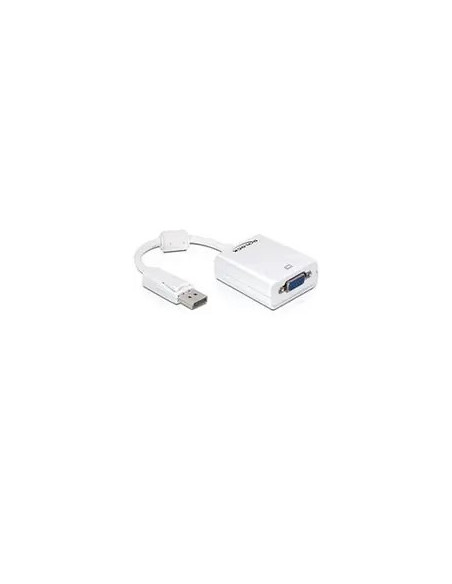 Delock 61766 Adapter Kablowy 0,125 M Vga (D-Sub) Displayport Biały
