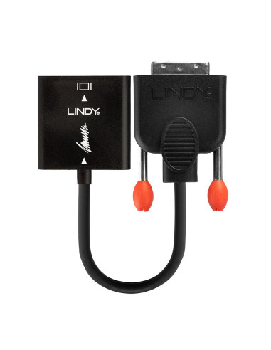 Lindy 38189 Adapter Kablowy 0,1 M Dvi-D Vga (D-Sub) Czarny