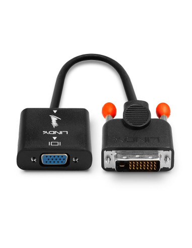 Lindy 38189 Adapter Kablowy 0,1 M Dvi-D Vga (D-Sub) Czarny