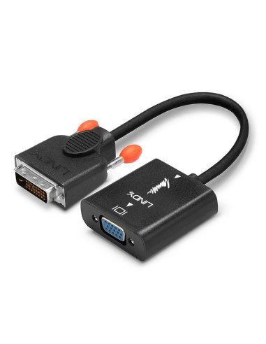 Lindy 38189 Adapter Kablowy 0,1 M Dvi-D Vga (D-Sub) Czarny