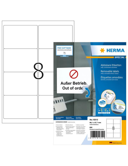 Herma 10312 Etykiety Adresowe Biały